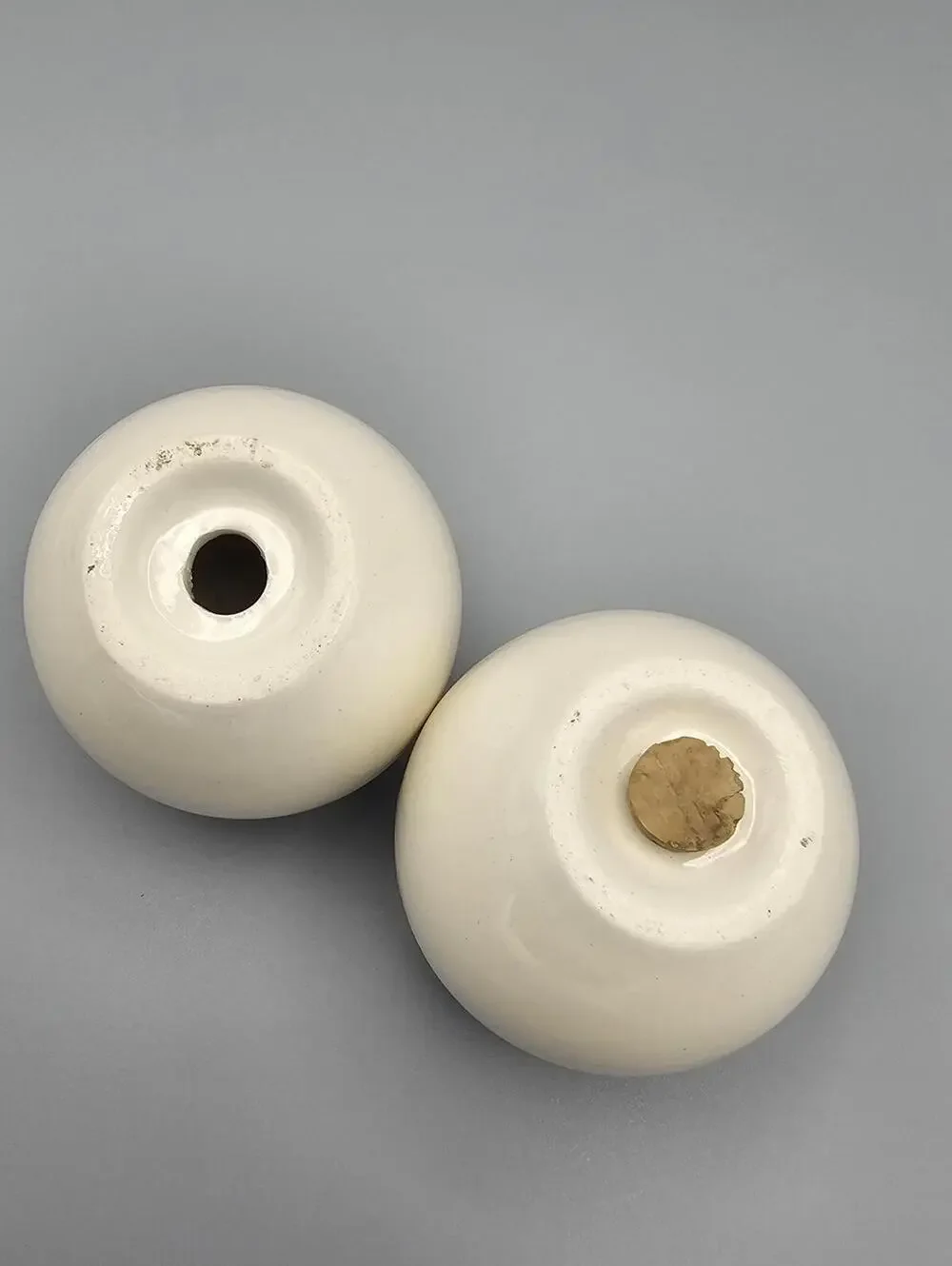 Vintage Cream Ceramic Floral Salt and Pepper Shakers Pair